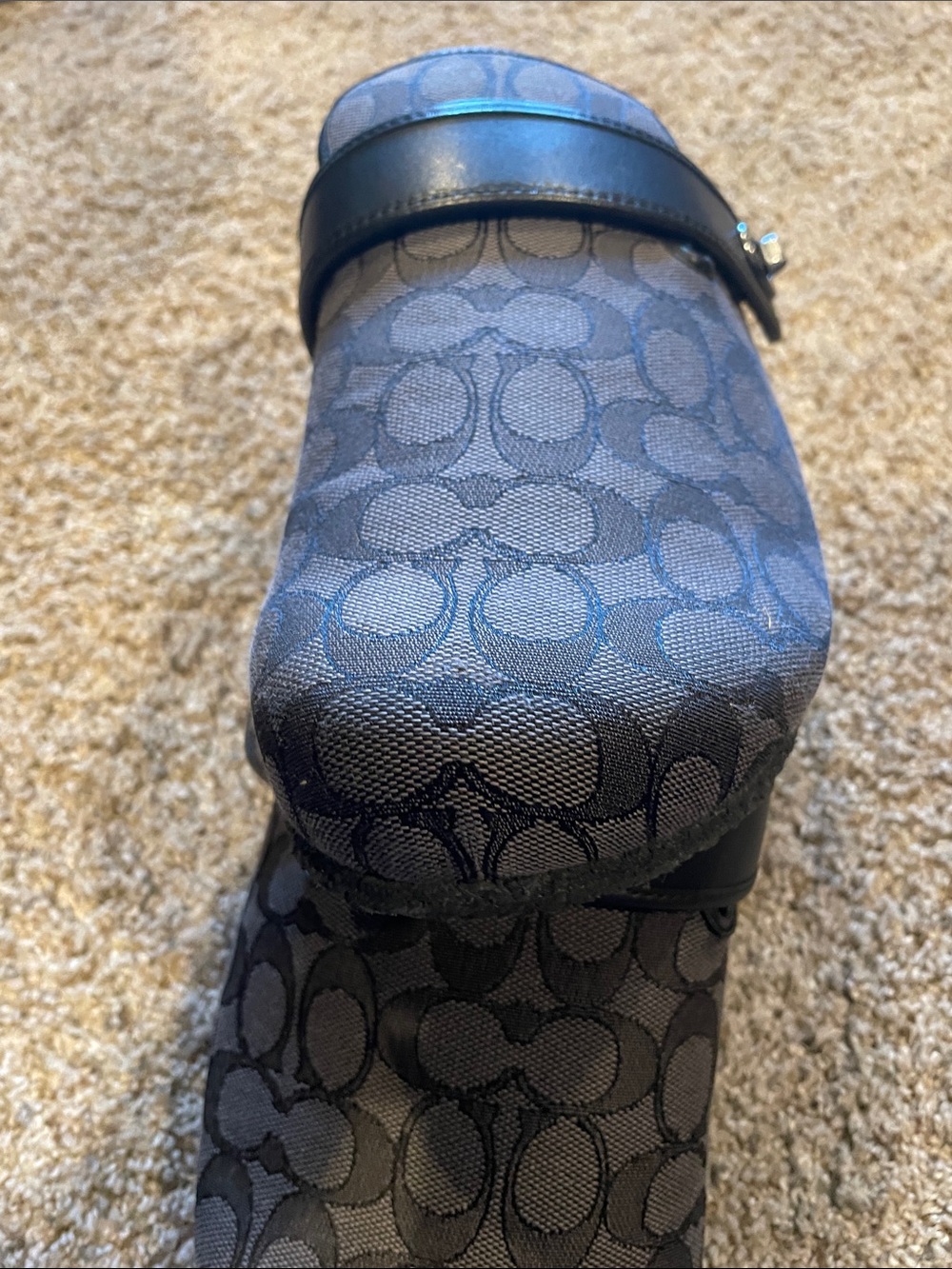 Coach Gray Signature Slip-On Clogs with Black Strap - Picture 9 of 9